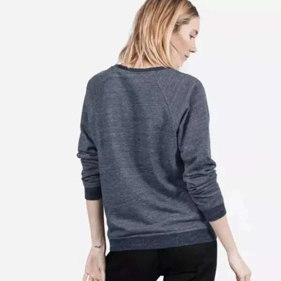 Everlane Heathered Blue-Gray Pullover Crew Sweatshirt Women's Size Small - Picture 6 of 6
